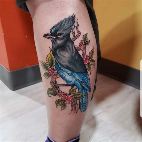 traditional blue jay tattoo|stellar jay tattoo.